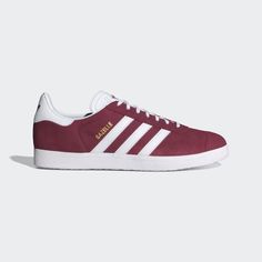 Burgundy & White Gazelle Shoes | adidas US Samba Decon, White Gazelle, Simple Fall Outfits Casual, 00s Shoes, Burgundy Adidas, Adidas Gazelle Shoes, Brown Adidas, Gazelle Shoes, Fallen Arches