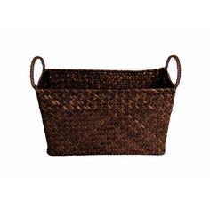 a brown basket with handles on it