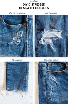 how to diy distressed denim techniques