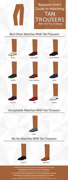 How To Pair Tan Trousers With Different Shoe Colors | Bespoke Unit Shoe Trouser Combination Men, Shirt Trouser Combination Men, How To Style Brown Trousers For Men, Proper Shoe Matching Men, Men’s Beige Dress Pants Outfit, Tan Loafers Outfit, Tan Trousers Outfit, Pants Guide, Classy Gentleman