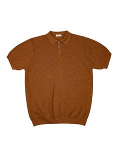 Composition : Cotton 100%Country of Origin : KOREA Casual Brown Knit Polo Sweater, Classic Brown Knit Sweater, Casual Brown Wool Top, Brown Wool Knitted Tops, Classic Brown Merino Wool Top, Classic Brown Wool Tops, Casual Brown Cashmere Top, Brown Knit Polo Sweater With Ribbed Collar, Casual Brown Merino Wool Polo Sweater