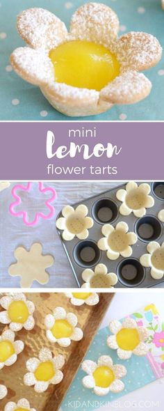 mini lemon flower tarts in the process of being made