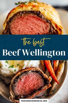 the best beef wellington with mashed potatoes and carrots