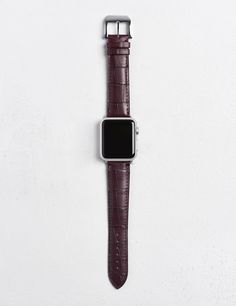 Apple Watch® Leather watch strap in Matte burgundy alligator Alligator Lizard, Apple Watch Leather, Apple Watch Leather Strap, Apple Watch Bands Leather, Ostrich Leather, Leather Watch Strap, Blue China, Leather Watch Bands, Apple Watch Strap