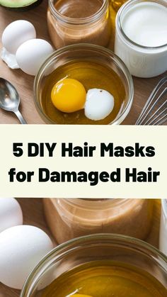 Natural Hair Treatments For Damaged Hair, Hair Mask For Glowing Hair, Hair Hydrating Mask Diy, Hair Mask Recipe For Damaged Hair, Strengthening Hair Mask, Prewash Hair Mask Diy, Hair Mask Diy Damaged, At Home Hair Mask For Dry Hair, Easy Homemade Hair Mask