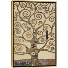 a tree with swirls on it is depicted in this mosaic art work by person