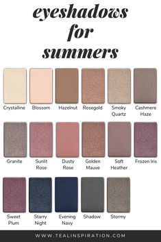 Color Analysis Summer, Summer Skin Tone, Soft Summer Makeup, Cool Summer Palette, Light Summer Color Palette, Summer Eyeshadow, Soft Summer Palette, Soft Summer Color Palette, Soft Summer Colors