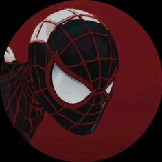 a spider - man painting in red and black