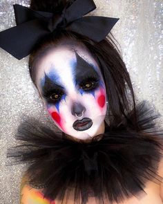 Kids Creepy Clown Costume, Scary Clown Costume Women Face Makeup, Sfx Makeup Ideas Scary Halloween Clown, Clown Costume Women Scary, Diy Scary Clown Costume For Women, Scary Clown Makeup Women, Creepy Clown Makeup For Kids, Gore Clown Makeup, Dead Clown Makeup