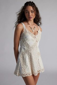 Kimchi Blue Laney Spliced Lace Slip Dress | Urban Outfitters Australia Clothes, Kimchi Blue Dress, Checked Blouse, Boho Mini Dress, Lace Overlay Dress, Lace Slip Dress, Urban Dresses, Overlay Dress, Urban Outfitters Dress