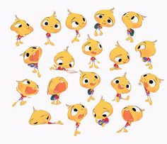 an image of various cartoon character poses