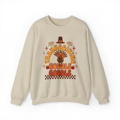 This Thanksgiving Sweatshirt is a great way to be festive for the upcoming Holiday. This material is soft and comfortable. This Sweatshirt would also be a great gift idea. Ideal for any situation, a unisex heavy blend crewneck sweatshirt is pure comfort. These garments are made from polyester and cotton. This combination helps designs come out looking fresh and beautiful. The collar is ribbed knit, so it retains its shape even after washing. There are no itchy side seams on these sweaters.  .: M Thanksgiving Sweatshirt, Pumpkin Sweatshirts, Pet Sweater, Halloween Sweater, Fall Sweatshirt, Halloween Sweatshirt, Fall Sweaters, Happy Fall, Hello Autumn