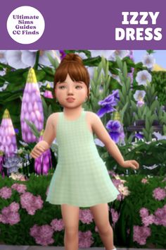 This is such a precious dress for toddlers to wear, it's really sweet and comes in gorgeous swatches #TheSims4 Cc Clothes, Sims 4 Cc, Toddler Dress