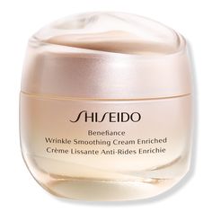 Benefiance Wrinkle Smoothing Cream Enriched - BenefitsDermatologist-tested. Non-comedogenicDelivers 24 hours of intense hydrationVisibly improves the appearance of wrinklesRich, velvety cream texture. Good for dry and very dry skin typesKey IngredientsKOMBU-Bounce Complex (Green, Brown, and Red Algae plus Chlorella Extract): Fortifies skins barrier to help prevent and minimize the appearance of wrinklesYuzu Seed Extract: Supports collagen production for visibly resilient, vibrant skin - Benefian Best Peel Off Mask, Facial Diy, Best Face Moisturizer, Natural Face Cream, Anti Aging Face Serum, Minimize Wrinkles, Creme Anti Age, Anti Aging Creme, Kylie Jenner Style