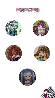 the monster high characters are depicted in this image