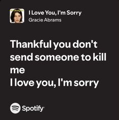 an image of a woman with the words i love you, i'm sorry