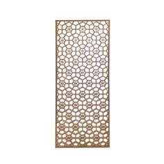 an intricately designed screen is shown on a white background, with the design in gold foil