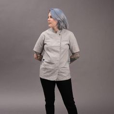 Tilit's Recycled Chef Coat, where fresh design meets top-notch functionality! This redesigned Chef Jacket boasts a sleek, tailored fit with all the bells and whistles you need. Enjoy handy features like a front pocket for your essentials, an arm pocket for your sharpie or tweezers, and a super soft chambray inner collar for comfort. The performance fabric side panels offer stretch and airflow, while the side tabs let you adjust for a personalized fit. With a split longer back for extra flexibili Functional Fitted Tops With Pockets, Fitted Tops With Pockets, Utility Fitted Tops For Workwear, Chef Jackets, Chef Coat, Feeding Kids, Fresh Design, Performance Fabric, Tweezers