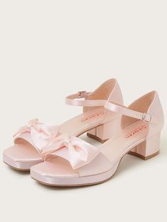 Monsoon Girls Satin Platform Sandals - PinkCoated in pink satin for a luxurious finish with a bow over the toe. Built with a platform sole and block heel, they fasten with a pin-buckle strap. Material Content: Upper: Textile 100% • Lining: Polyurethane (PU) 100% • Sock: Polyurethane (PU) 100% • Sole: Thermoplastic Rubber 100% Washing Instructions: Wipe Clean Fancy Dress For Kids, Fancy Dress Accessories, Fancy Dress Costumes, Sports Accessories, Pink Satin, Men's Grooming, Washing Instructions, Platform Sandals, Baby Shop