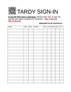 a sign - in sheet with the words, you do not have to pass