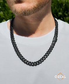 Welcome to OZCAL Jewelry! ✦ Our 12mm VVS Black Moissanite 925S Cuban Link Chain / Bracelet ✦ Make a bold statement with our luxurious 12mm iced out black Cuban link chains and bracelets. Each piece features stunning VVS1 Black Moissanite stones, meticulously set in rhodium plated solid 925 sterling silver, secured with a robust box clasp for a perfect fit. Product Details: - Gemstone: VVS1 Black Moissanite - Pass Diamond Tester - Moissanite color: Black - Chain/Bracelet Width: 12mm - Metal: Soli Boyfriend Necklace, Cuban Link Bracelet, Diamond Tester, Box Clasp, Hip Hop Jewelry, Black Chain, Cuban Link Chain, 925 Sterling Silver Chain, Cuban Link