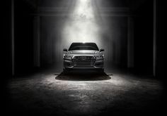 an audi car is shown in the dark