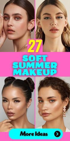 Soft Summer Makeup Looks, Simple Makeup Tutorials, Simple Summer Makeup, Long Natural Curls, Soft Summer Makeup, Summer Routine, Long Haircuts With Bangs, Natural Makeup Style