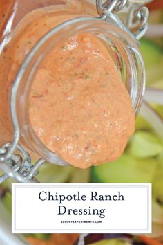 chipotle ranch dressing in a glass jar