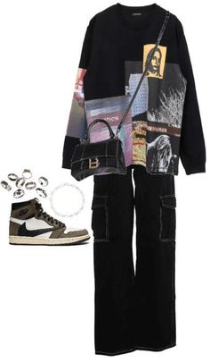 Outfit Collage Ideas, Tomboy Chic Outfits, Bag Png, Effortlessly Chic Outfits, Mood Ring, Looks Black, Balenciaga Bag, Outfit Maker