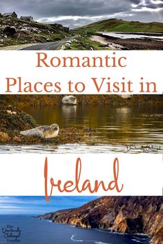 two pictures with the words romantic places to visit in ireland and an image of a sea lion