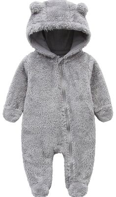 New Carter's Bear Terry Pajama PJs Baby Boy Sleep & Play side snap Gray Footie. Condition is New with tags. Shipped with USPS Ground Advantage. Teddy Bear Outfit, Plush Clothes, Baby Bear Onesie, Outwear Outfit, Bear Onesie, Bear Outfit, Baby Overall, Teddy Bear Clothes, Bear Hoodie