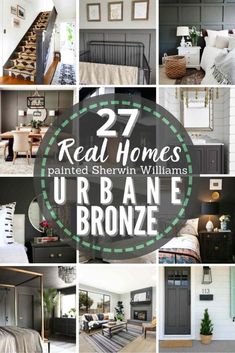 many pictures of different rooms with the words real homes painted shewn williams urbane bronze