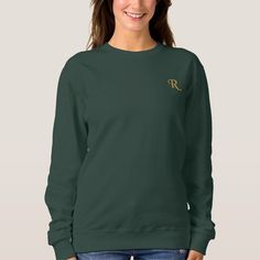 Create Custom Womens Faux Gold Monogrammed Green Embroidered Sweatshirt Little Ghost, Coffee Sweatshirt, Ice Coffee, Coffee Shirt, Coffee Shirts, Missing Piece, Embroidered Sweatshirt, Women Hoodies Sweatshirts