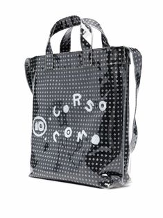 Find 10 CORSO COMO Logo-print Tote Bag on Editorialist. The 10 Corso Como tote bag features a logo print to the front. It has flat top handles and a single shoulder strap. The bag has an open top and a main compartment. Black Travel Bag With Graphic Print, Trendy Black Bags With Logo Print, Black Shoulder Bag With Logo Print, Black Shoulder Bag With Logo Print For Everyday, Trendy Logo Print Tote Bag, Daily Use Rectangular Shoulder Bag With Logo Print, Everyday Top Handle Bags With Logo Print, Black Bags With Logo In Coated Canvas, Black Bags With Logo On Coated Canvas