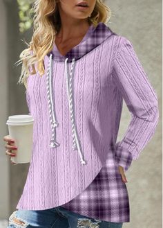 Color:Light Purple;Size:S;Size:M;Size:L;Size:XL;Size:XXL;Package Contents:1 X Hoodie;Occasion:Other;Style:Tribal; Light Purple Hoodie, Chiffon Party Dress, Purple Hoodie, Floral Print Pants, Basic Hoodie, Nice Clothes, Casual Wide Leg Pants, Women Hoodies Sweatshirts, Drawstring Hoodie