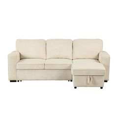 a white couch and ottoman on a white background