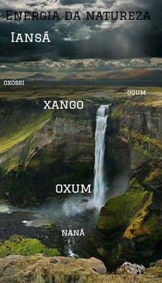 the names of different waterfalls and rivers in latin / american english, spanish, and french