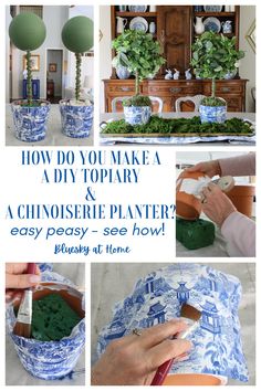 how do you make a diy topiary and a chinoisere planter?