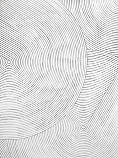 an abstract black and white drawing with wavy lines