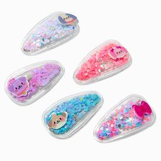 Claire's Club Sea Puppy Shaker Snap Hair Clips - 5 Pack Puppy Snap, Emo Accessories, Crown Hair Clip, Sensitive Ears Earrings, Snap Hair Clips, Piercing Kit, Special Occasion Hairstyles, Bags For Teens, Jewelry Words