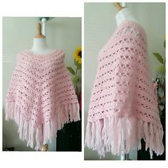 Condition: New With Tag . One Size Fit All Small -Xl Please Text With Any Questions. Thanks For Your Visiting Have A Good One! Pink Poncho, Poncho Wrap, Crochet Poncho, Women Sweater, Shrug Sweater, One Size Fits All, Sweater Cardigan, Pink Ladies, Sweaters For Women