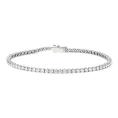 Leave them speechless with this natural diamond tennis bracelet. Set in bright 14-karat white gold  the hand-matched diamonds will sparkle from across the room. A secure box clasp and figure-eight safety latch offer worry-free wear. Step Kids, Diamond Tennis Bracelet, Box Clasp, Tennis Bracelet Diamond, The 8, Tennis Bracelet, Bracelet Set, Natural Diamonds, Tennis