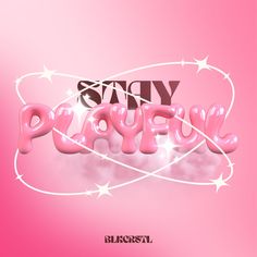 the word stay pray written in pink and white letters on a pink background with stars