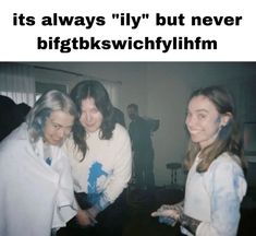 two women standing next to each other in front of a tv with the caption, it's always lily but never bigthkwichly