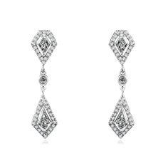 Kite Cut Diamond Dangle Earrings 1 1/10 Carat (ctw) in 14k White Gold Diamond White Baguette Cut Diamond Earrings For Formal, Formal Diamond White Diamond Earrings With Baguette Cut, Diamond White Baguette Cut Diamond Earrings For Formal Occasions, Formal Platinum Diamond Earrings Baguette Cut, Baguette Cut Diamond White Earrings For Formal Occasions, Formal Baguette Cut Platinum Diamond Earrings, Formal Platinum Baguette-cut Earrings, Formal Platinum Baguette Cut Earrings, Formal Baguette Cut Platinum Earrings