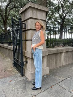 POV, you found the perfect pair of jeans! These straight leg jeans are a must have in your wardrobe. Material: Cotton Model is 5'4" and wears a size 25. Striped Sweater Vest, Fall Wardrobe Essentials, Straight Leg Denim, Outfit Inspo Fall, Striped Sweater, Fall Wardrobe, Fall Outfit, Minimal Fashion, Stripe Sweater