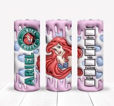 two cans of ariel the little mermaid drink