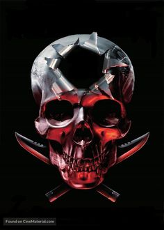 the expensables 2 movie poster with skull and crossed swords on black background