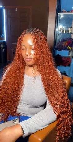 Bohemian Braids: Everything to Know About this Hairstyle Ginger Goddess Braids, Ginger Boho Braids, Ginger Knotless Braids, Now Taking Appointments, Taking Appointments, Big Box Braids Hairstyles, Bohemian Braids, Goddess Braids Hairstyles, Ginger Hair Color