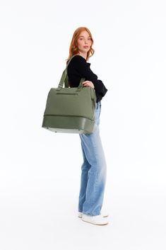 BÉIS 'The Carry-On' in Olive - Olive Green Carry-On Luggage & Suitcases Modern Weekender Bag With Removable Pouch For On-the-go, Casual On-the-go Duffle Bag With Luggage Sleeve, Practical Gym Bag With Luggage Sleeve For On-the-go, Practical Gym Bag With Luggage Sleeve, Casual Duffle Bag With Luggage Sleeve For On-the-go, Versatile Weekender Bag With Zipper Pocket, Functional Weekend Travel Bag With Luggage Sleeve, Casual Luggage With Sleeve For Everyday Use, Versatile Gym Bag With Luggage Sleeve For Weekend Trips